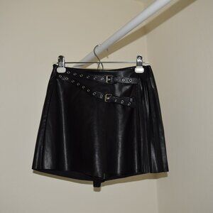 ZARA Leather Belted Pleated Skort - Size XS